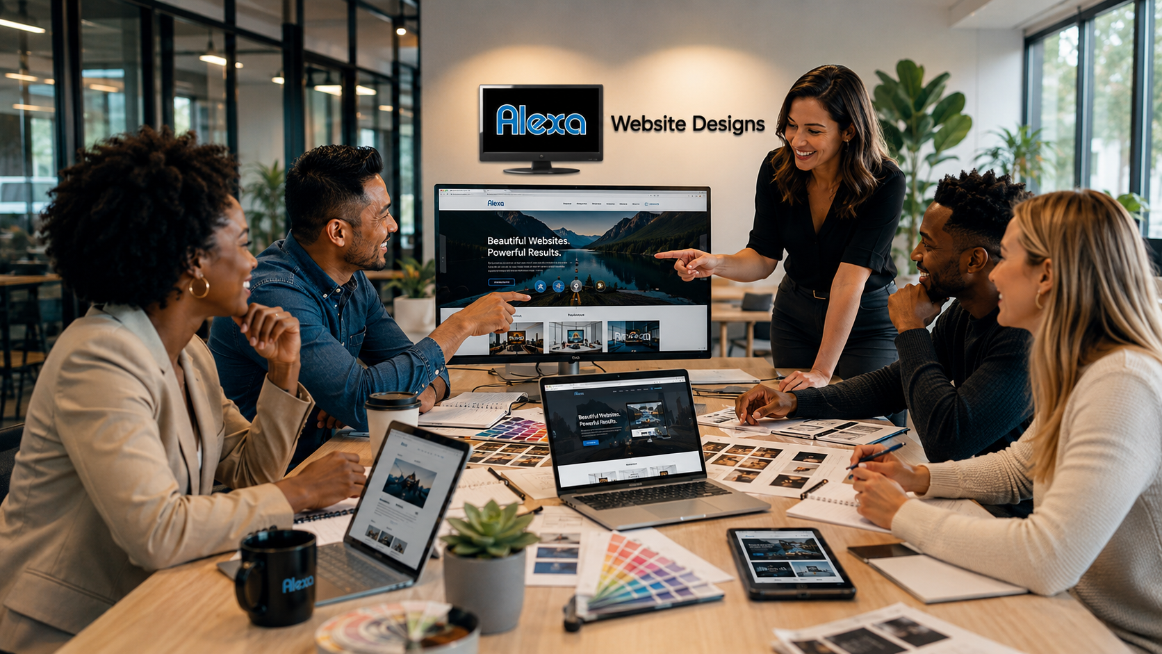 Alexa Website Designs Team in their office.