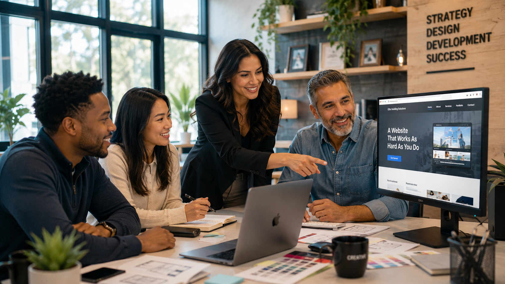 Creative team collaboration in modern office Why Choose Alexa Website Designs