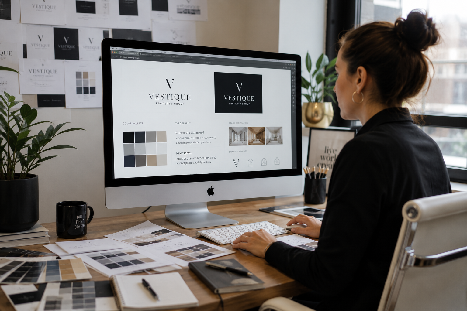 Creative workspace with branding mockups Why Choose Alexa Website Designs
